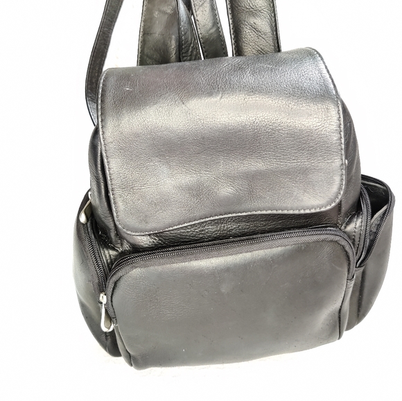 Vintage leather backpack small black - Picture 12 of 14